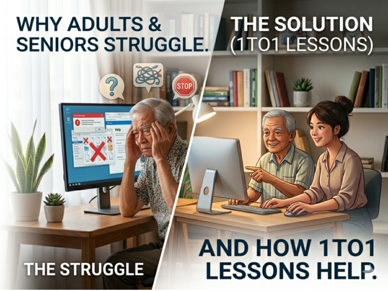 Why Adults and Seniors Struggle to Learn Computers (And How 1TO1 Lessons Help)